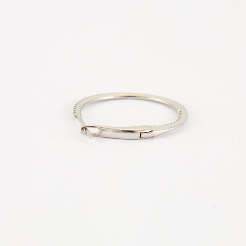 Boucles d'oreilles Créoles en or blanc diamants 58 Facettes