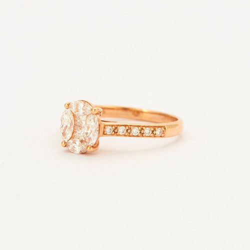 Bague 53 Bague Or Diamant Ovale 58 Facettes 002.931