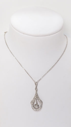 Collier Collier Art Déco or blanc, platine et diamants 58 Facettes 31465