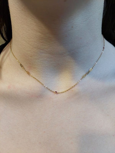 Collier COLLIER MODERNE OR JAUNE RUBIS 58 Facettes 078491