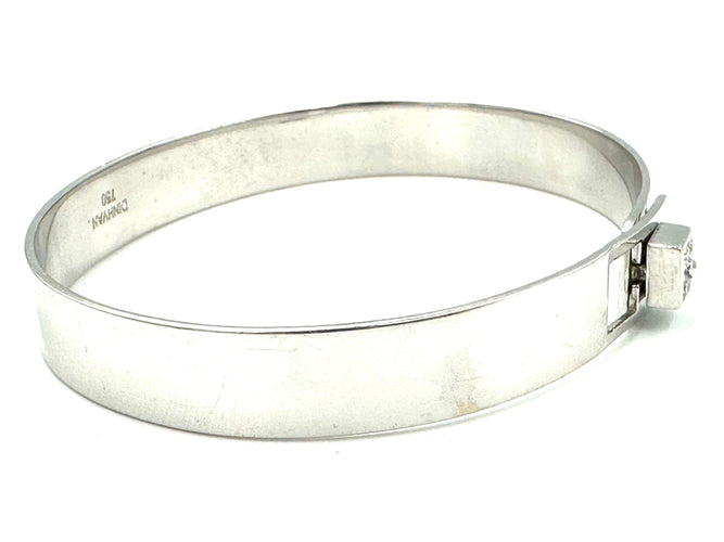 Bracelet DINH VAN. Bracelet Cube Serrure or blanc diamants 58 Facettes