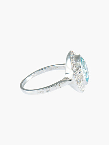 Bague 52 Bague Aigue-Marine Diamants 58 Facettes