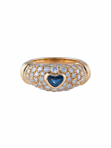 Bague Bague Jonc Saphir coeur 58 Facettes