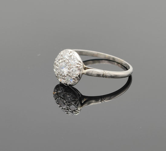 Bague 54 Bague Art Déco Platine Diamants 58 Facettes