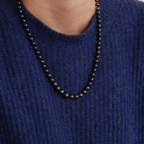 Collier Collier de perles grises 58 Facettes