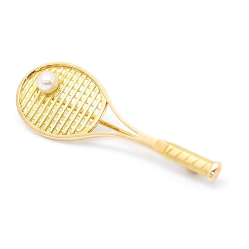 Pendentif Broche / Pendentif Raquette de tennis Perles Or jaune 58 Facettes D359908JC