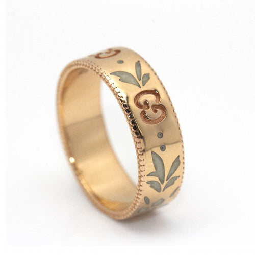 Bague 54 GUCCI - Bague Émail Or Rose 58 Facettes D360460FJ