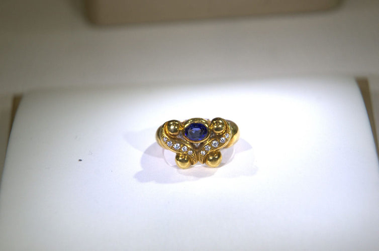 Bague Bague Saphir Diamants 58 Facettes