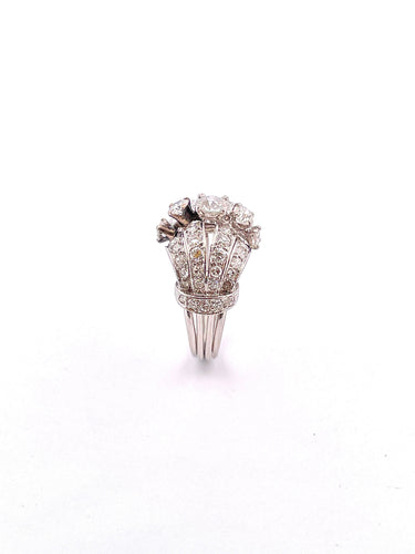 Bague 55 Bague Art Déco platine et diamants 58 Facettes
