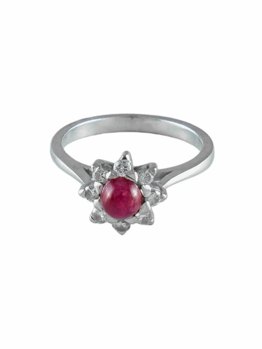 Bague Bague Marguerite Rubis cabochon 58 Facettes