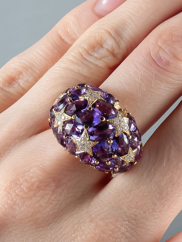Bague 52 Bague Boule Améthystes 58 Facettes