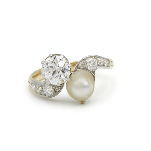 Bague Bague diamants & perle 58 Facettes 230155R