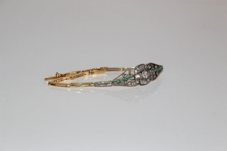 Bracelet Bracelet diamants et émeraudes 58 Facettes 520