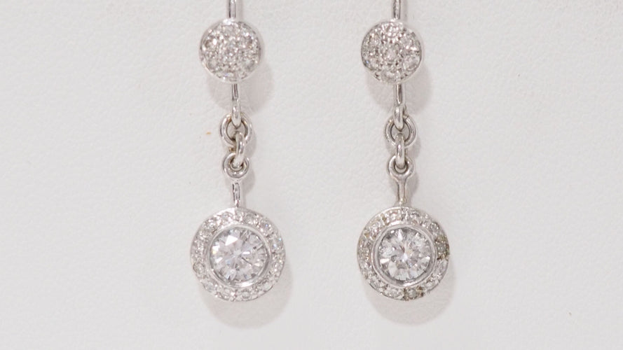 Boucles d'oreilles 23mm Pendants d'oreilles en or blanc et diamants 58 Facettes 31301