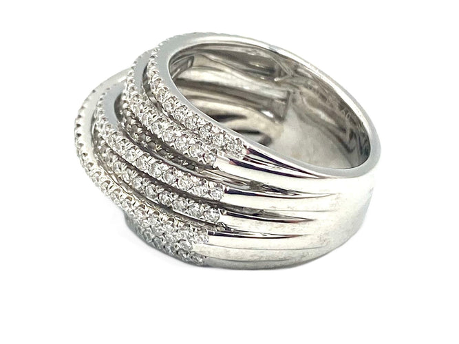 Bague MESSIKA. Bague "Gatsby Méli-Mélo" or blanc et diamants 58 Facettes