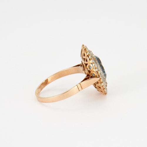 Bague Bague Topaze bleue Diamants 58 Facettes