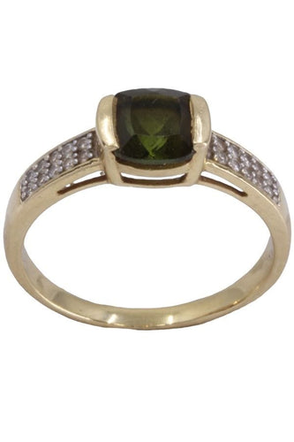 Bague 54 Bague Or jaune Péridot Diamants 58 Facettes 080161