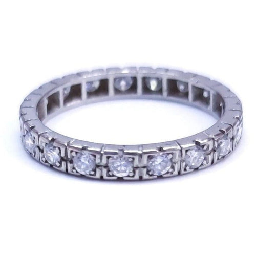 Bague 52 Alliance platine et diamants 58 Facettes DV-PT