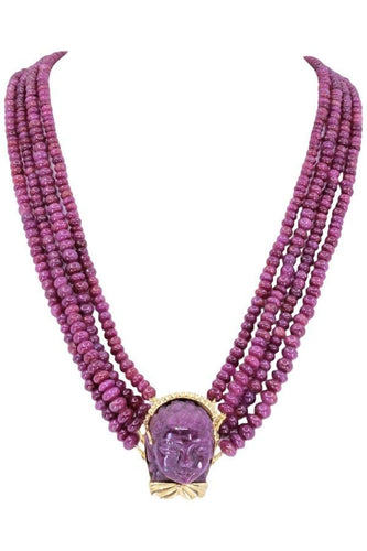 Collier COLLIER 4 RANGS RACINES DE RUBIS 58 Facettes 070161