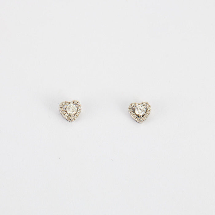 Boucles d'oreilles Boucles d'oreilles cœurs en Or blanc diamants 58 Facettes