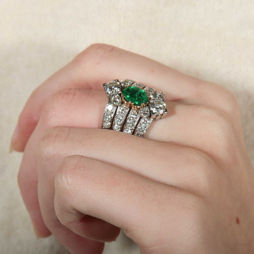 Bague 55 Bague Emeraude Diamants 58 Facettes 8392