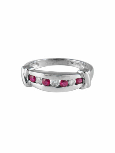 Bague 52 Bague Barrette Rubis Diamants 58 Facettes