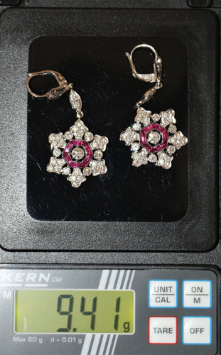 Boucles d'oreilles Pendants d'oreilles rubis et diamants 58 Facettes 460