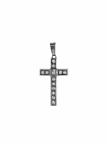 Pendentif Grande croix 2 Ors Diamants 58 Facettes