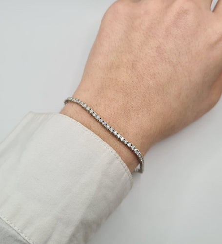 Bracelet Bracelet tennis or blanc 18 carats serti de diamants 58 Facettes