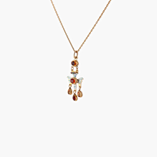 Collier Collier Pendentif Saint-Esprit Email Citrines 58 Facettes