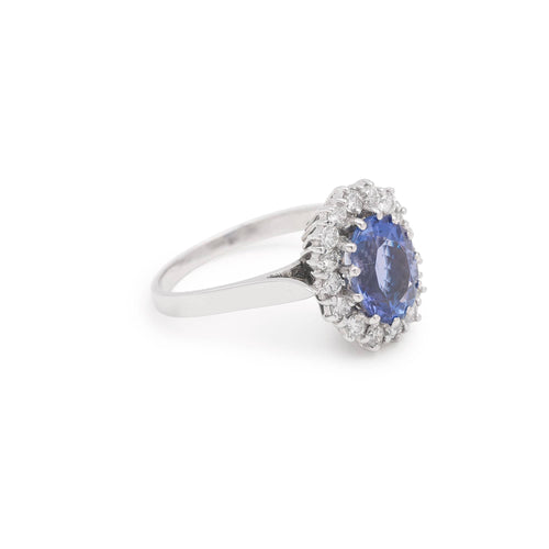 Bague Bague Pompadour Tanzanite Diamants Or Gris 58 Facettes B298