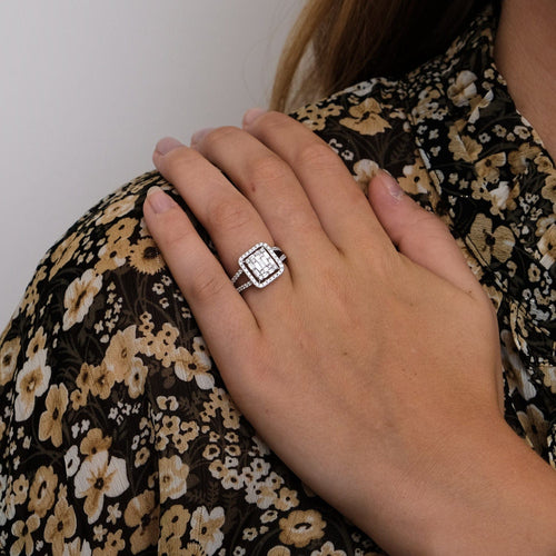 Bague Bague en Or blanc & diamants 58 Facettes