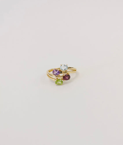 Bague 59 Bague Péridot Améthyste Aigue-Marine Grenat 58 Facettes LT 5130