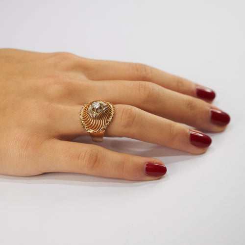 Bague Bague Tornade Or Jaune Diamant 58 Facettes LOT 3680