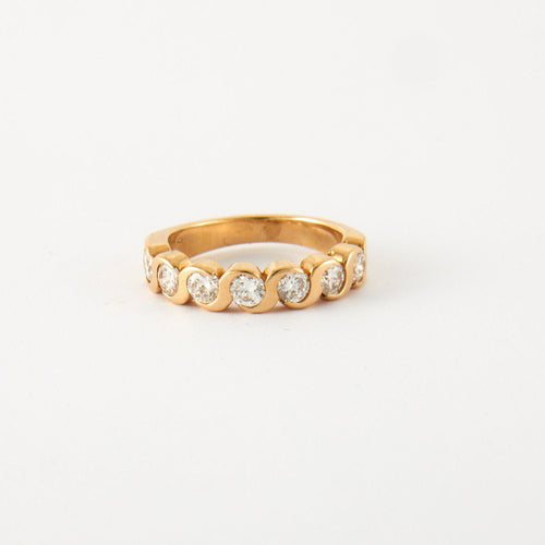 Bague Bague Alliance Or jaune 14 carats Diamants 58 Facettes