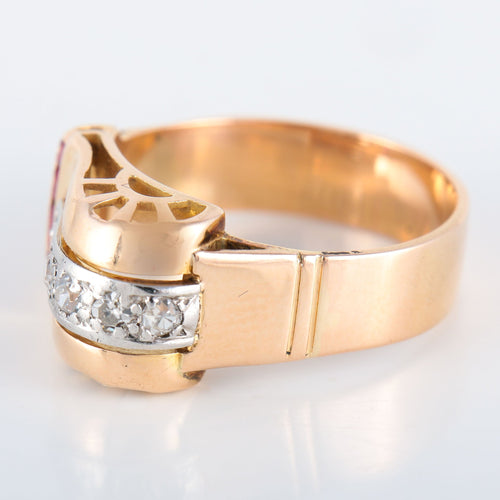 Bague 55 Bague Tank asymétrique 58 Facettes 8391