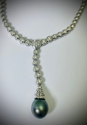 Collier Collier Perle et Diamants 58 Facettes