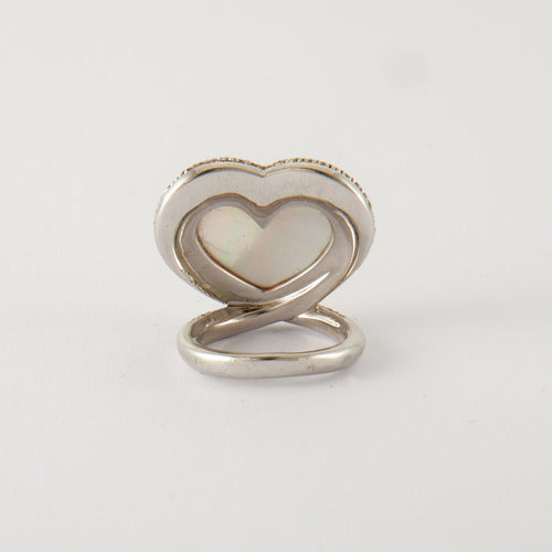 Bague 53 Bague Coeur Diamants Nacre 58 Facettes