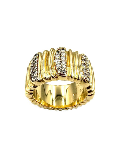Bague 54 CARTIER. Collection Casque d’or, bague vintage or jaune et diamants 58 Facettes