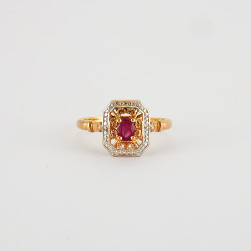 Bague 53 Bague or jaune rubis 58 Facettes