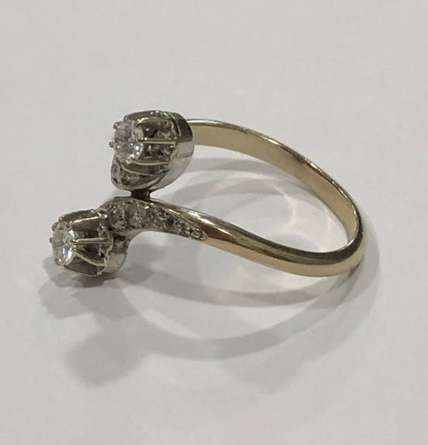 Bague Bague "Toi et Moi" or blanc et diamants 58 Facettes