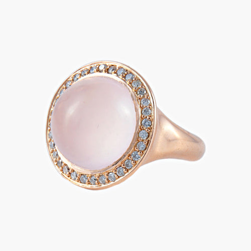 Bague 52 Bague Tourmaline rose cabochon 58 Facettes