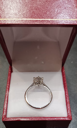 Bague 51.5 Solitaire en Or gris & Diamant 58 Facettes