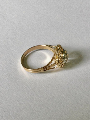 Bague 59 Bague Or Jaune ajourée Diamants 58 Facettes