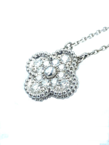 Pendentif VAN CLEEF & ARPELS -  pendentif or blanc, diamants 58 Facettes