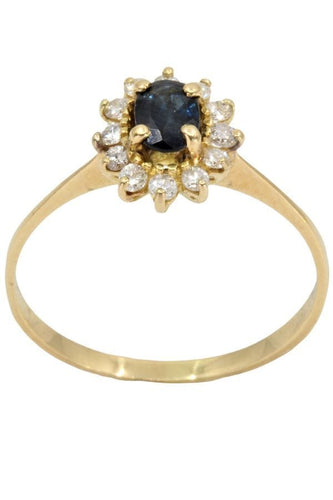 Bague 59 BAGUE MARGUERITE SAPHIR ET DIAMANTS 58 Facettes 048581
