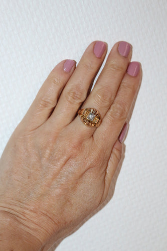 Bague 52 Bague Années 40 Or Jaune Et Diamant 58 Facettes 495.2