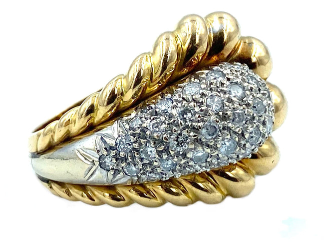 Bague Bague 1950 or jaune et diamants 58 Facettes