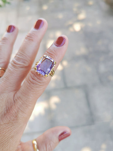 Bague Bague Améthyste rectangulaire 58 Facettes AB 1077