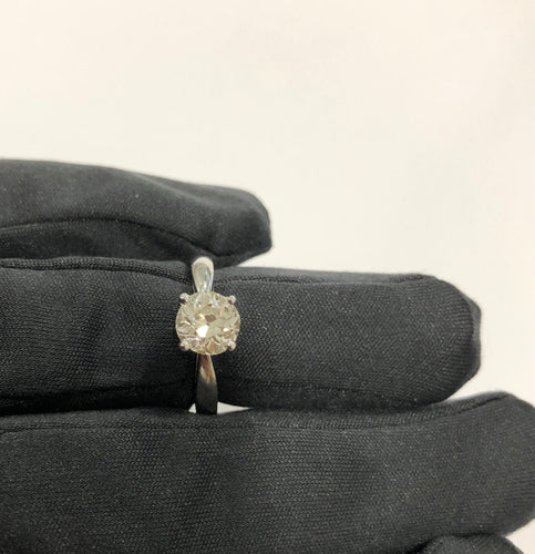 49.5 Bague solitaire diamant 1,28 ct or blanc 58 Facettes